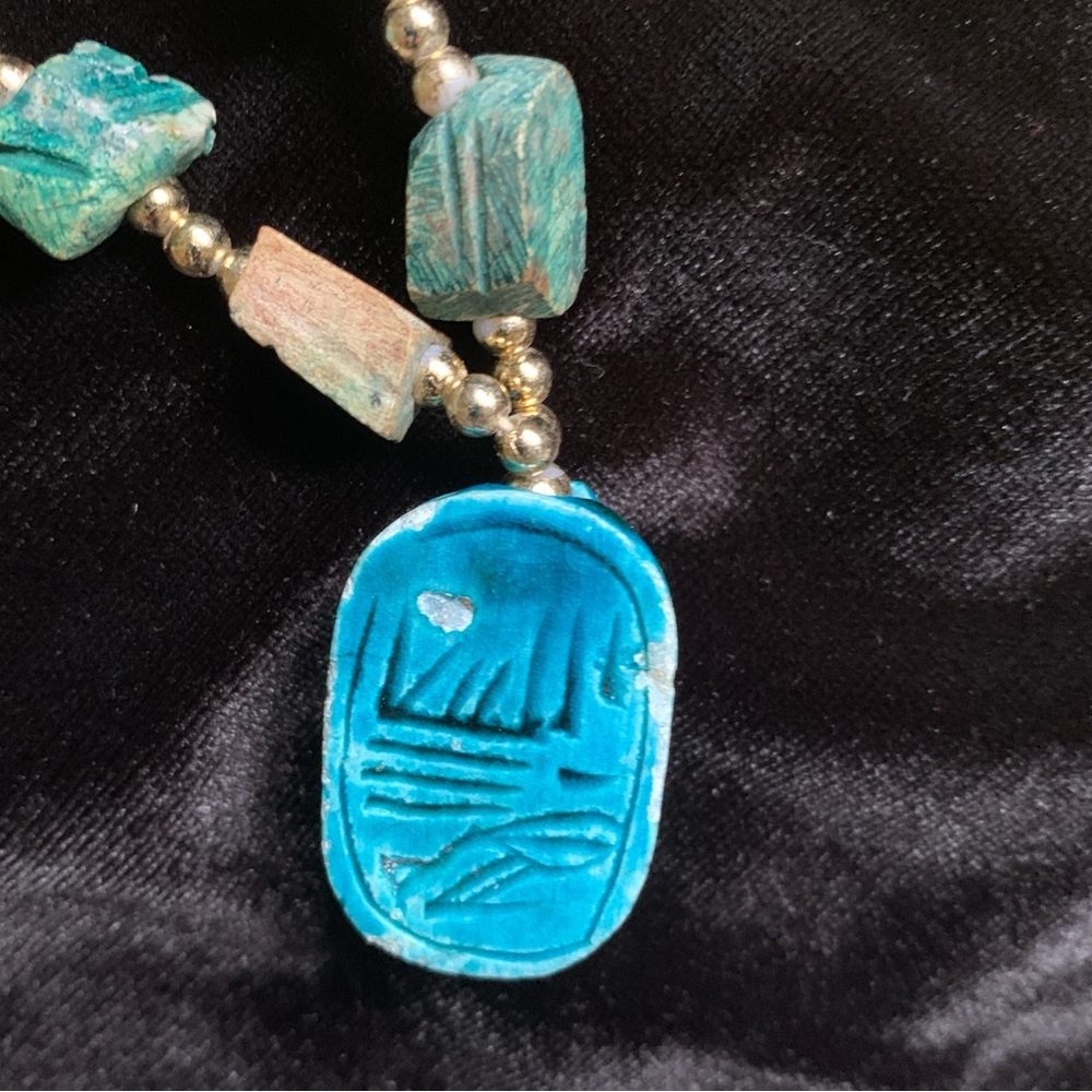 Turquoise and Silver Beaded Necklace - Picture 3 of 3